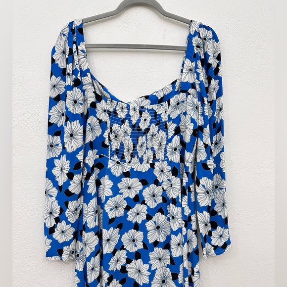 NEW $265 Reiss Square Neck Floral Midi Dress - Picture 8 of 11